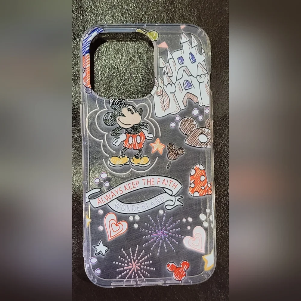 Clear Cover for iPhone 13 Pro Cute Soft Case, Mickey Castle